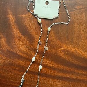 Kitsch Silver  with Pearl Accents eyeglass chain holder.